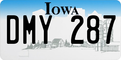IA license plate DMY287