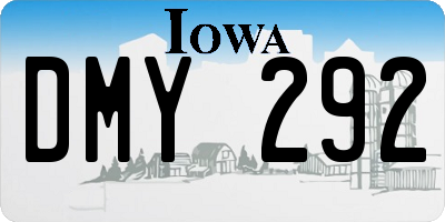 IA license plate DMY292