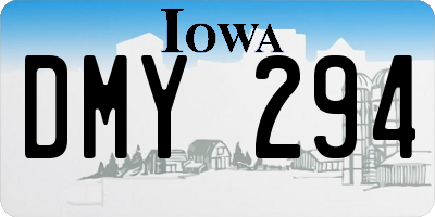 IA license plate DMY294