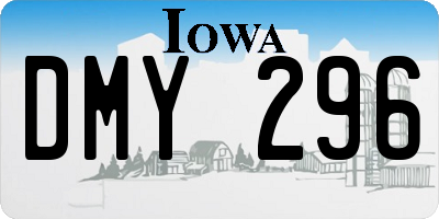 IA license plate DMY296