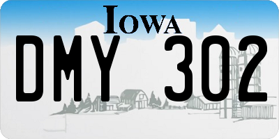 IA license plate DMY302