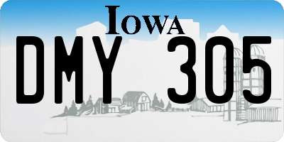 IA license plate DMY305