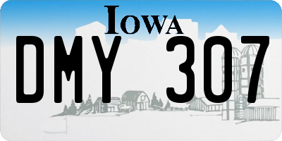 IA license plate DMY307