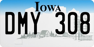 IA license plate DMY308