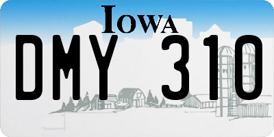 IA license plate DMY310