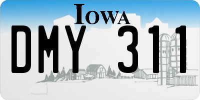 IA license plate DMY311