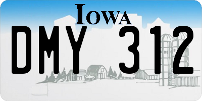 IA license plate DMY312