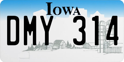 IA license plate DMY314