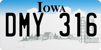 IA license plate DMY316