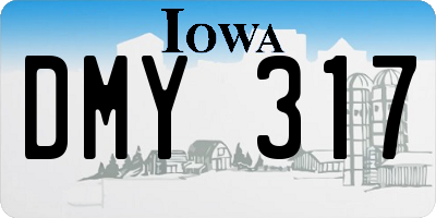 IA license plate DMY317