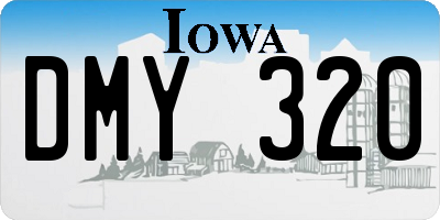 IA license plate DMY320