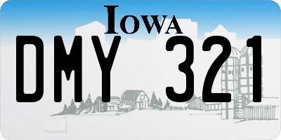 IA license plate DMY321