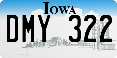 IA license plate DMY322