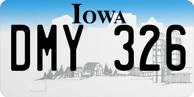 IA license plate DMY326