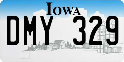 IA license plate DMY329