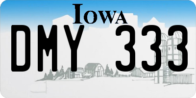 IA license plate DMY333