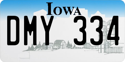 IA license plate DMY334