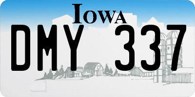 IA license plate DMY337