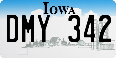 IA license plate DMY342