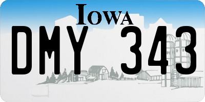 IA license plate DMY343