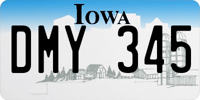 IA license plate DMY345