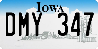 IA license plate DMY347