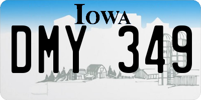 IA license plate DMY349