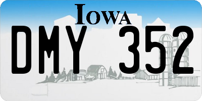 IA license plate DMY352
