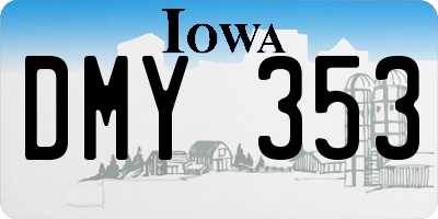 IA license plate DMY353