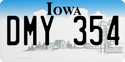 IA license plate DMY354