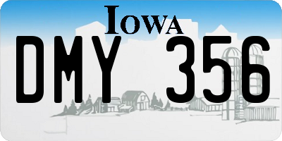 IA license plate DMY356