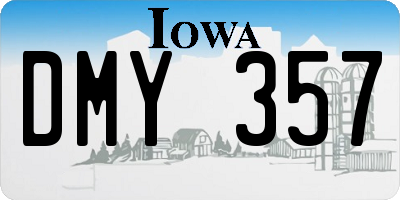 IA license plate DMY357