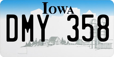 IA license plate DMY358