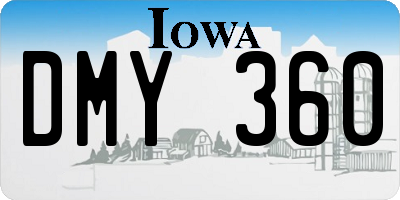 IA license plate DMY360