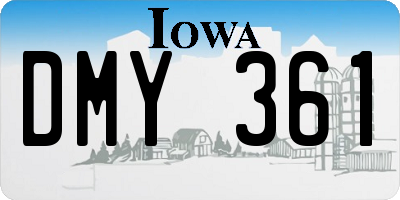IA license plate DMY361