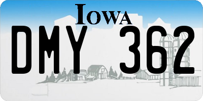 IA license plate DMY362
