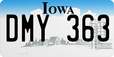 IA license plate DMY363