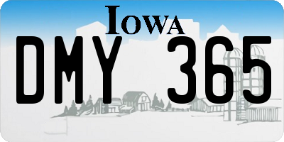 IA license plate DMY365