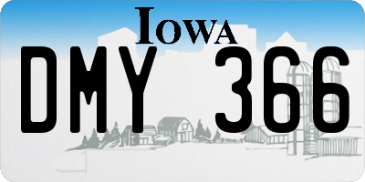 IA license plate DMY366