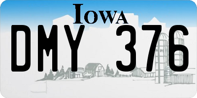 IA license plate DMY376