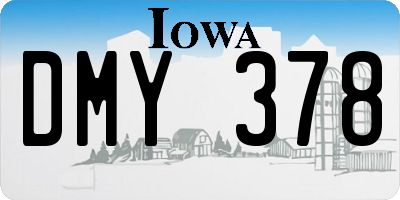 IA license plate DMY378