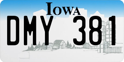 IA license plate DMY381