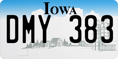 IA license plate DMY383