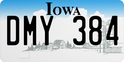 IA license plate DMY384