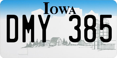 IA license plate DMY385