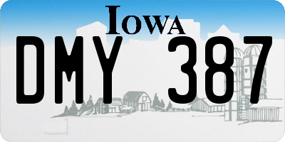 IA license plate DMY387