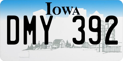 IA license plate DMY392