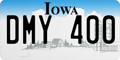 IA license plate DMY400