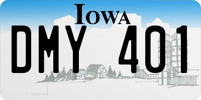IA license plate DMY401