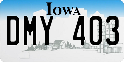 IA license plate DMY403